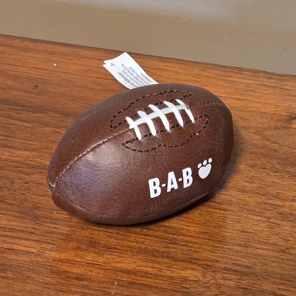 Build-A-Bear Workshop Plush Football Accessory Brown‎ Faux Leather B-A-B Logo